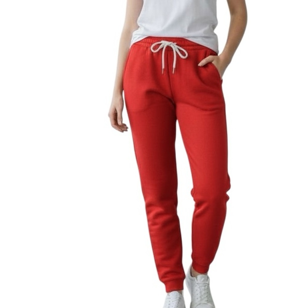 AQUAMARINE High Waisted Drawstring Red Joggers with RFID Tag Size Medium